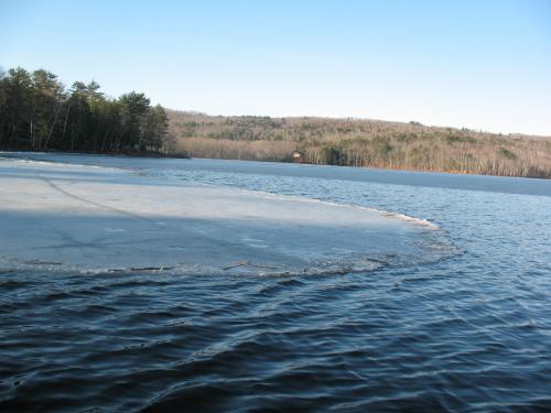 Ice breaking up in Round Pond